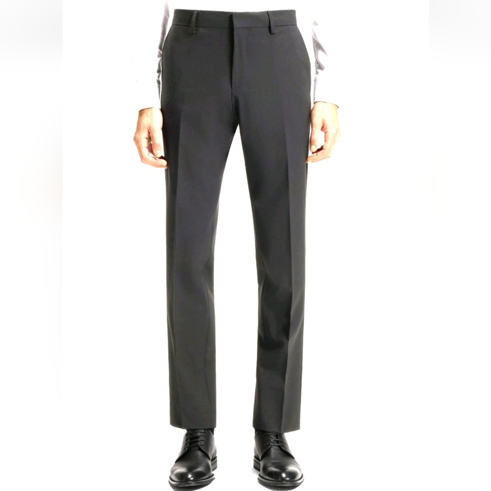 Hugo Boss Mens Pants Size 44 Regular Charcoal Gray Virgin Wool H Huge 224 New